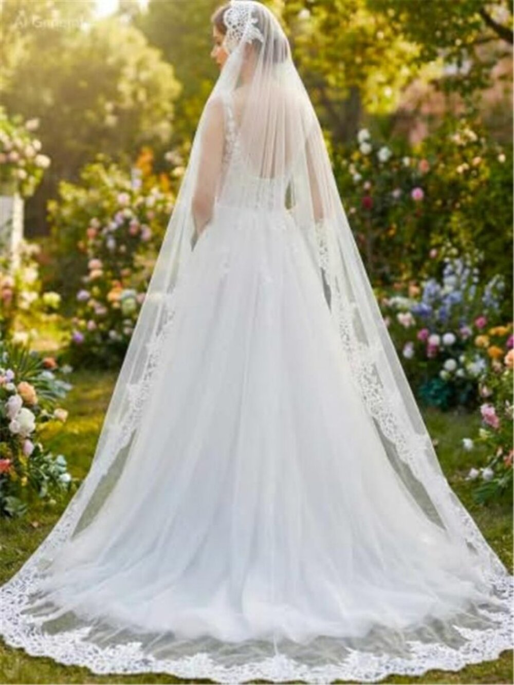 Wedding Veil with Comb Long Chapel Cathedral Length Bridal Veils Ivory White